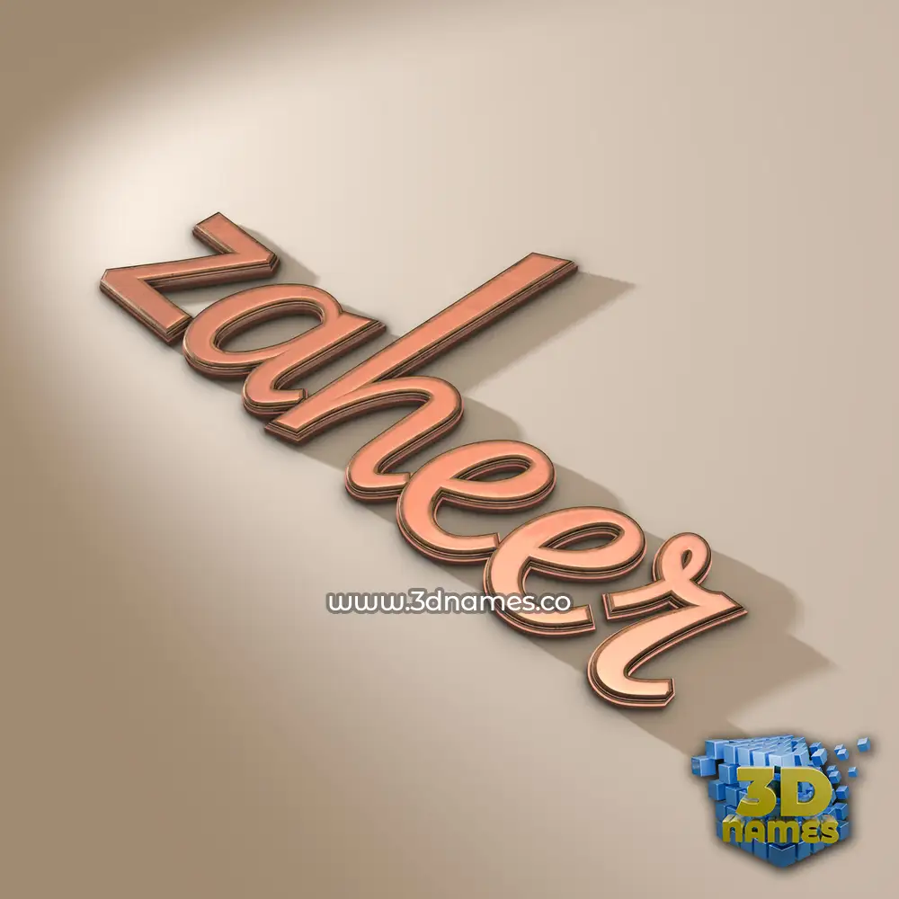 zaheer in Rose Gold style - 3D name wallpaper