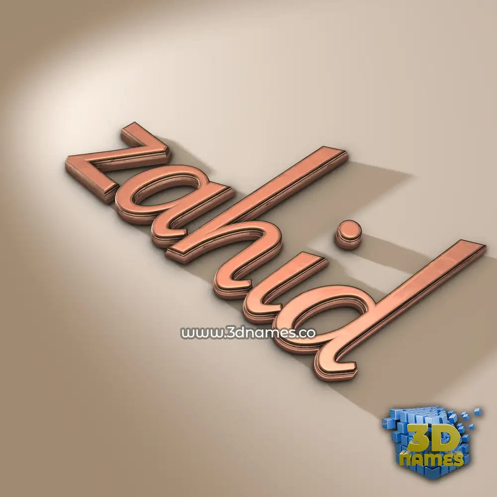 zahid in Rose Gold style - 3D name wallpaper