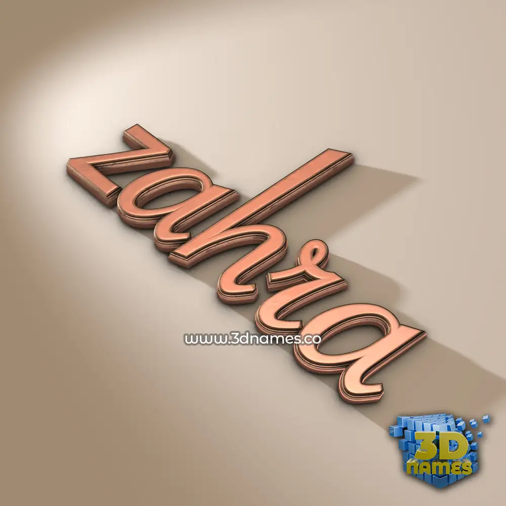 zahra in Rose Gold style - 3D name wallpaper