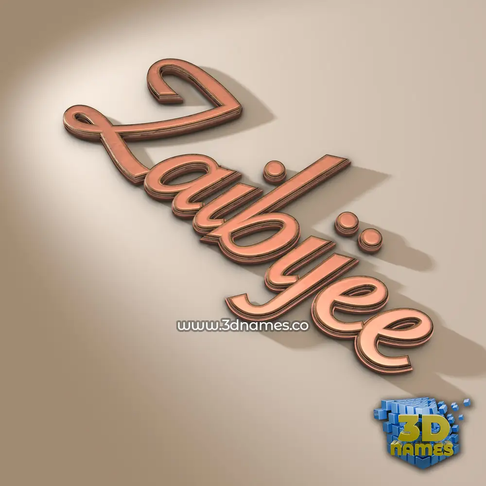 zaibijee in Rose Gold style - 3D name wallpaper
