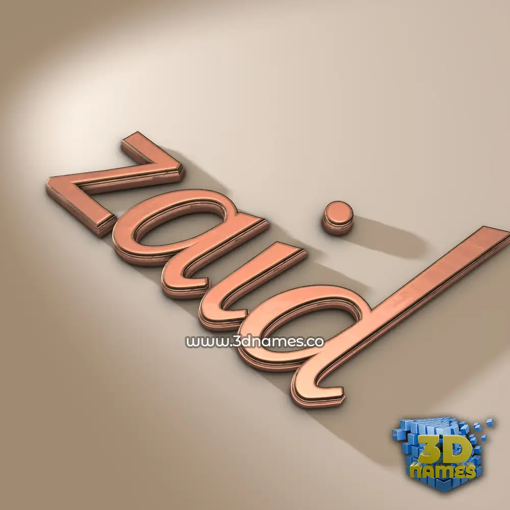 zaid in Rose Gold style - 3D name wallpaper