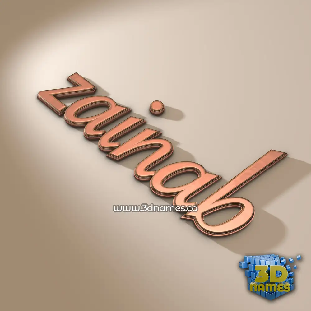 zainab in Rose Gold style - 3D name wallpaper