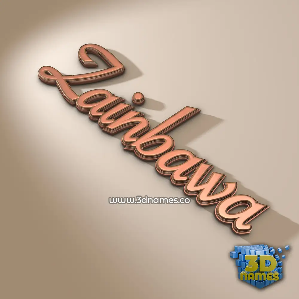 zainbawa in Rose Gold style - 3D name wallpaper