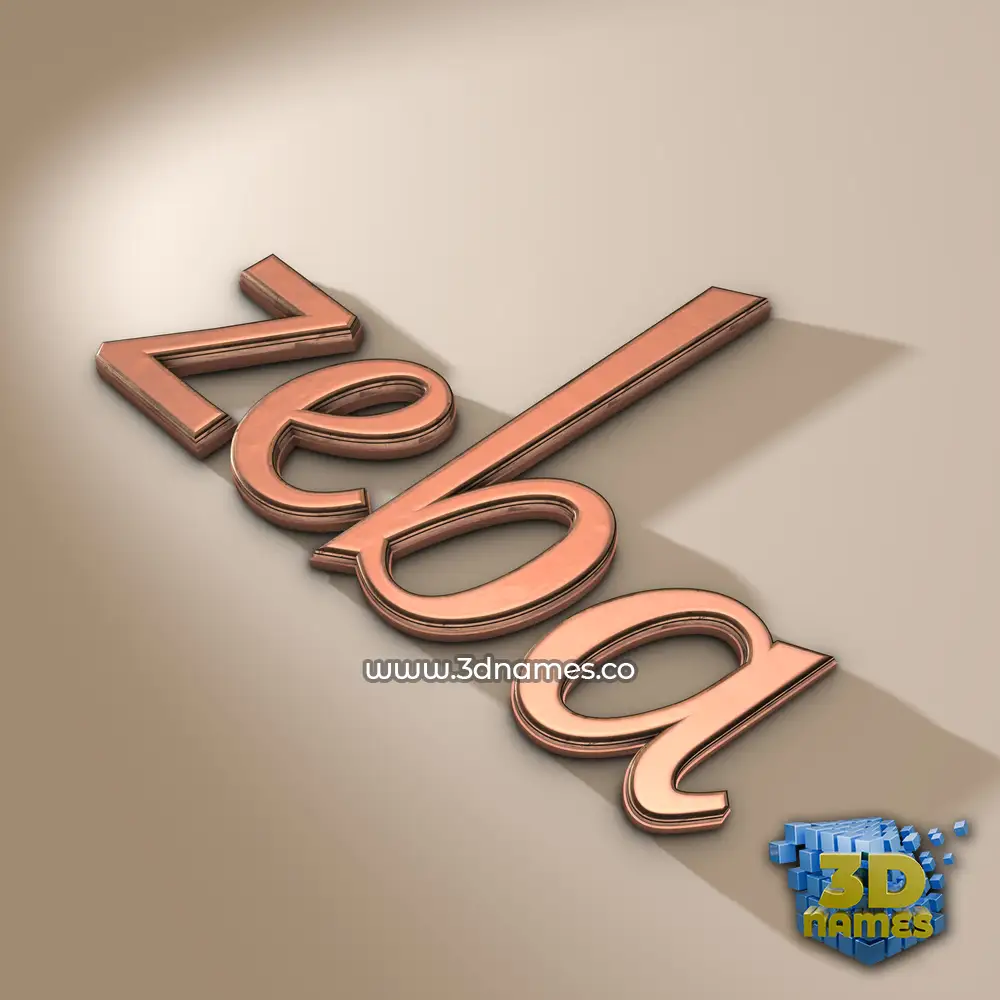 zeba in Rose Gold style - 3D name wallpaper