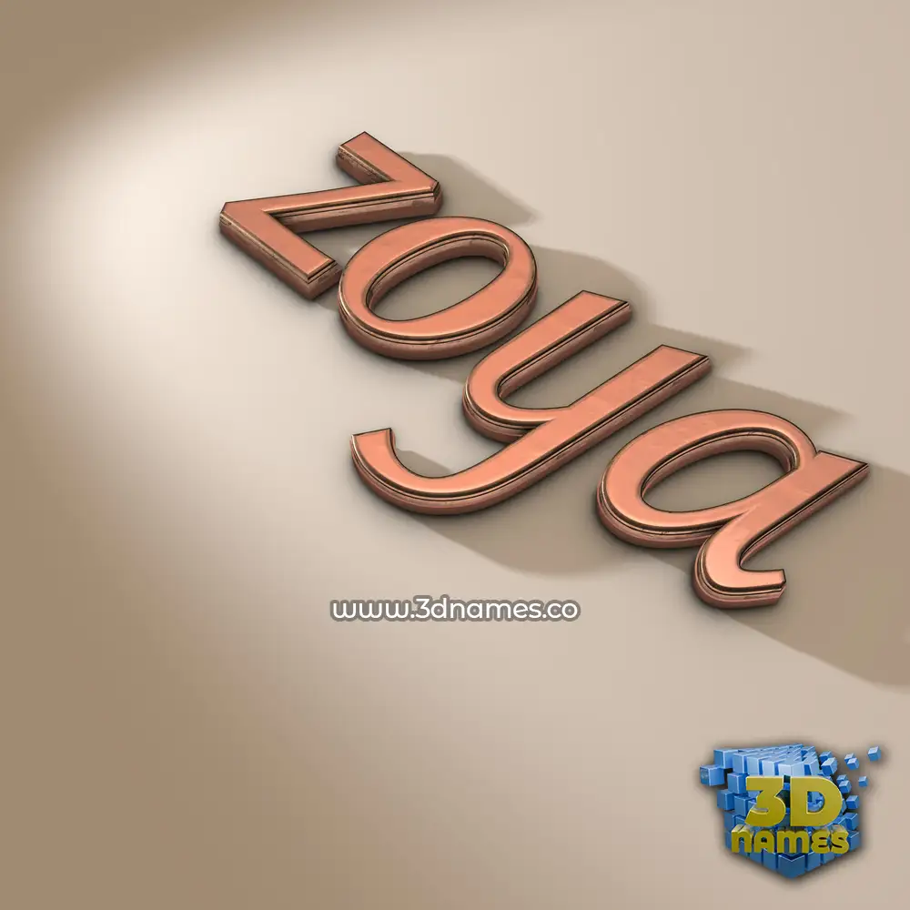 zoya in Rose Gold style - 3D name wallpaper