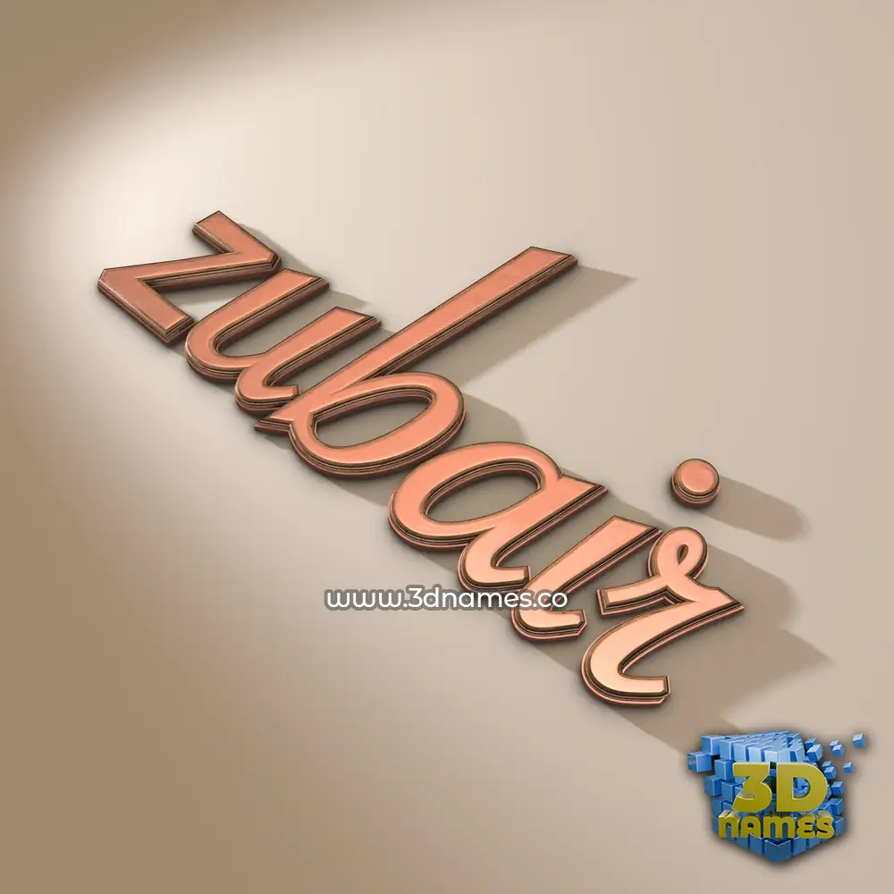 zubair in Rose Gold style - 3D name wallpaper