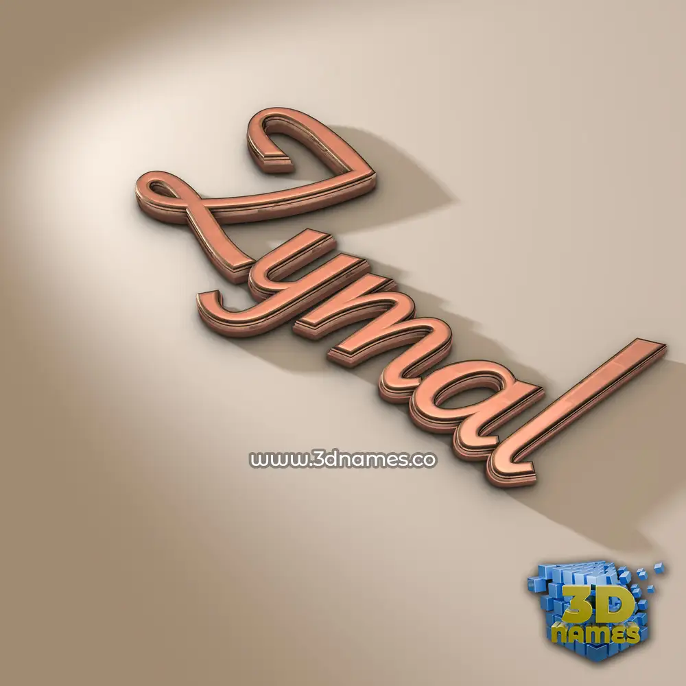 zymal in Rose Gold style - 3D name wallpaper